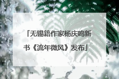 无锡籍作家杨庆鸣新书《流年微风》发布