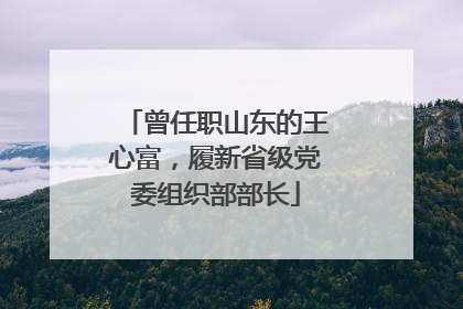 曾任职山东的王心富，履新省级党委组织部部长