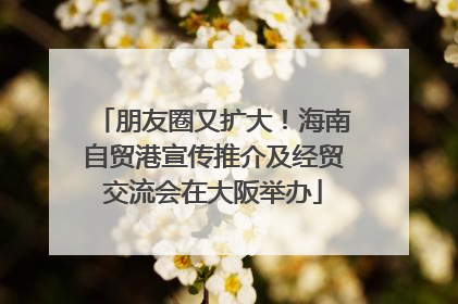 朋友圈又扩大！海南自贸港宣传推介及经贸交流会在大阪举办