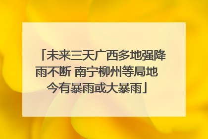 未来三天广西多地强降雨不断 南宁柳州等局地今有暴雨或大暴雨