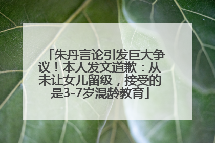 朱丹言论引发巨大争议！本人发文道歉：从未让女儿留级，接受的是3-7岁混龄教育