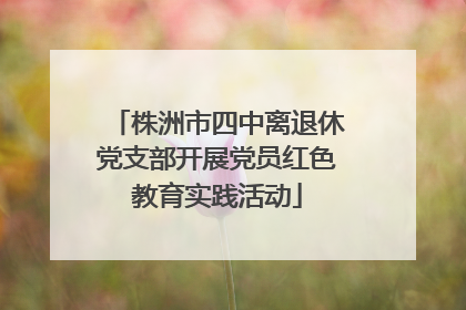 株洲市四中离退休党支部开展党员红色教育实践活动