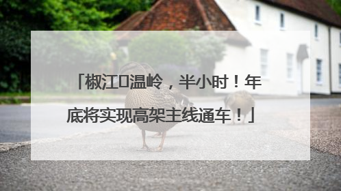 椒江⇌温岭，半小时！年底将实现高架主线通车！