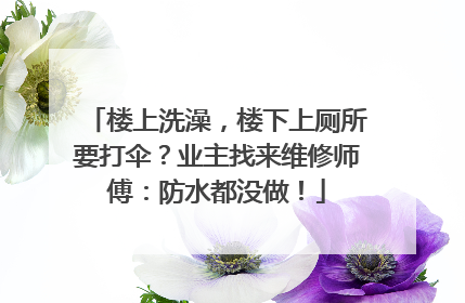 楼上洗澡，楼下上厕所要打伞？业主找来维修师傅：防水都没做！