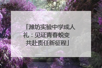 潍坊实验中学成人礼：见证青春蜕变 共赴责任新征程