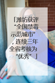 潍坊获评“全国禁毒示范城市”，连续三年全省考核为“优秀”