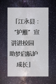 江永县：“护雁”宣讲进校园 助梦启航护成长