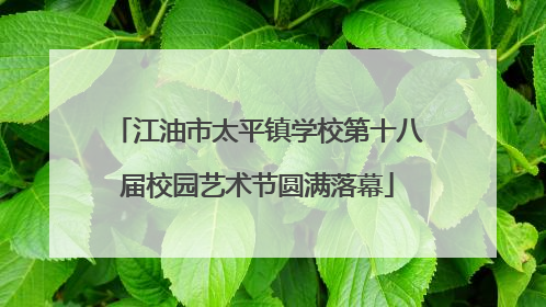 江油市太平镇学校第十八届校园艺术节圆满落幕