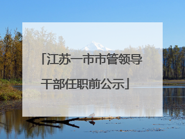 江苏一市市管领导干部任职前公示