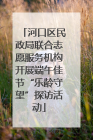 河口区民政局联合志愿服务机构开展端午佳节“乐龄守望”探访活动