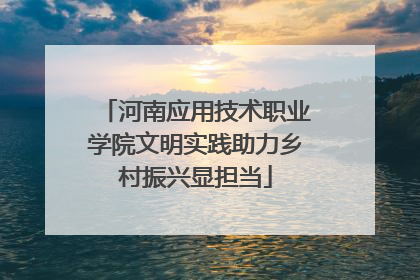 河南应用技术职业学院文明实践助力乡村振兴显担当
