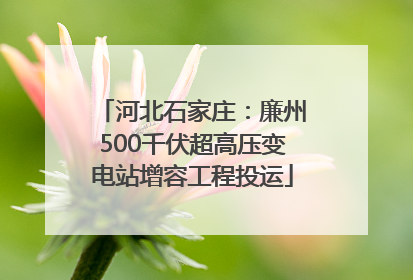 河北石家庄：廉州500千伏超高压变电站增容工程投运