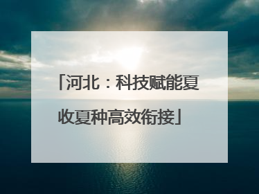 河北：科技赋能夏收夏种高效衔接