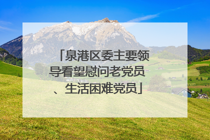 泉港区委主要领导看望慰问老党员、生活困难党员