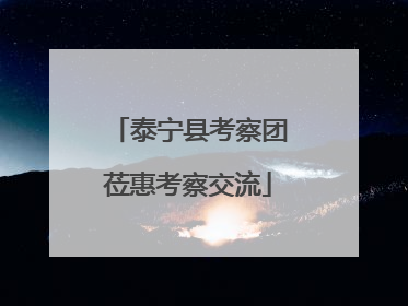 泰宁县考察团莅惠考察交流