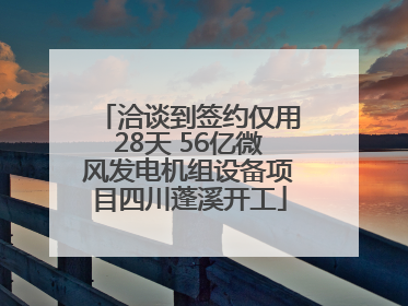 洽谈到签约仅用28天 56亿微风发电机组设备项目四川蓬溪开工