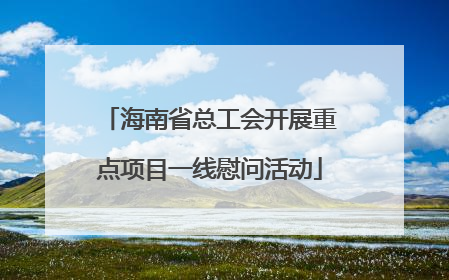 海南省总工会开展重点项目一线慰问活动