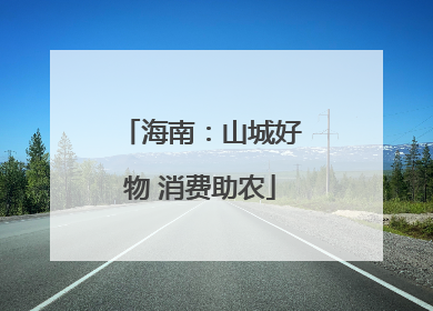海南：山城好物 消费助农