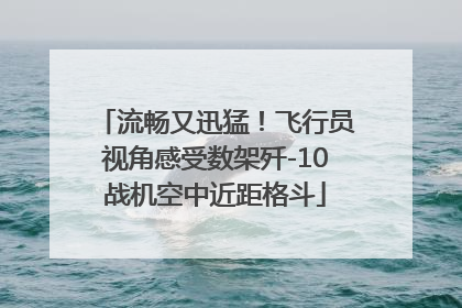 流畅又迅猛！飞行员视角感受数架歼-10战机空中近距格斗