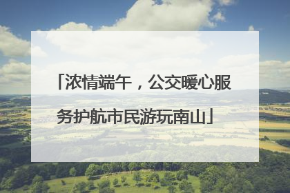 浓情端午，公交暖心服务护航市民游玩南山