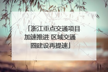 浙江重点交通项目加速推进 区域交通圈建设再提速
