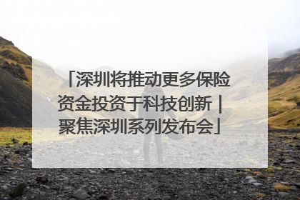 深圳将推动更多保险资金投资于科技创新｜聚焦深圳系列发布会