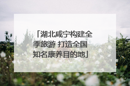 湖北咸宁构建全季旅游 打造全国知名康养目的地