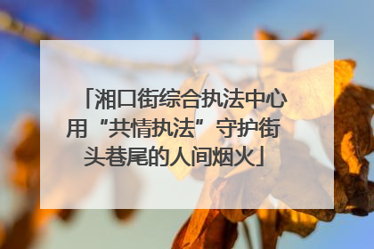 湘口街综合执法中心用“共情执法”守护街头巷尾的人间烟火