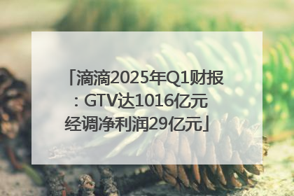 滴滴2025年Q1财报：GTV达1016亿元 经调净利润29亿元