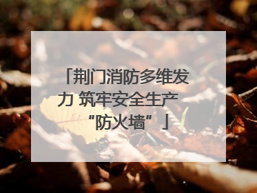 荆门消防多维发力 筑牢安全生产“防火墙”