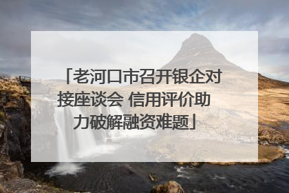 老河口市召开银企对接座谈会 信用评价助力破解融资难题