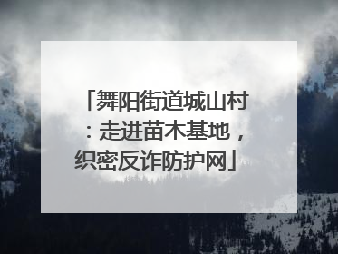 舞阳街道城山村：走进苗木基地，织密反诈防护网