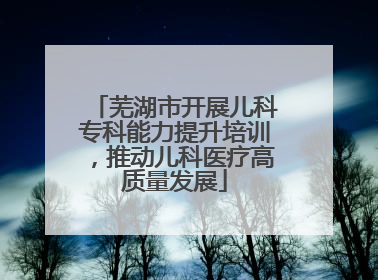 芜湖市开展儿科专科能力提升培训，推动儿科医疗高质量发展