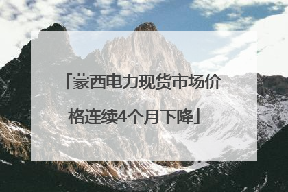 蒙西电力现货市场价格连续4个月下降