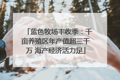 蓝色牧场丰收季：千亩养殖区年产值超三千万 海产经济活力足