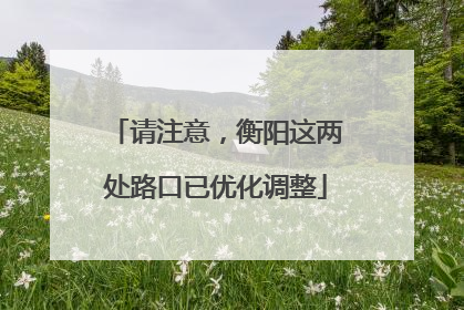 请注意，衡阳这两处路口已优化调整