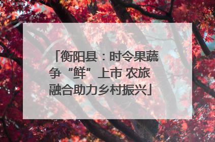 衡阳县：时令果蔬争“鲜”上市 农旅融合助力乡村振兴