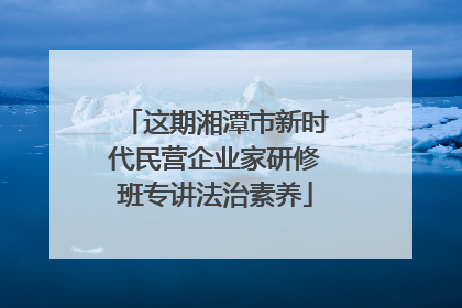 这期湘潭市新时代民营企业家研修班专讲法治素养