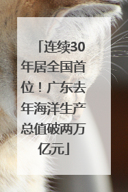 连续30年居全国首位！广东去年海洋生产总值破两万亿元