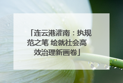连云港灌南：执规范之笔 绘就社会高效治理新画卷