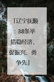 辽宁抚顺：38条举措稳经济、促振兴、勇争先