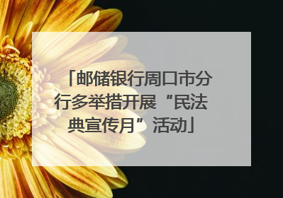 邮储银行周口市分行多举措开展“民法典宣传月”活动