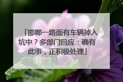 邯郸一路面有车辆掉入坑中？多部门回应：确有此事，正积极处理