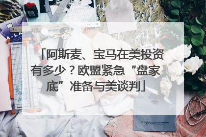 阿斯麦、宝马在美投资有多少？欧盟紧急“盘家底”准备与美谈判