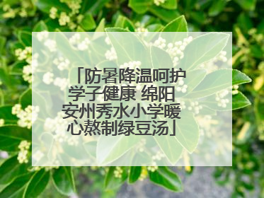 防暑降温呵护学子健康 绵阳安州秀水小学暖心熬制绿豆汤
