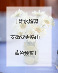 降水趋弱 安徽变更暴雨蓝色预警