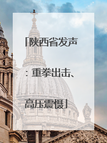 陕西省发声：重拳出击、高压震慑