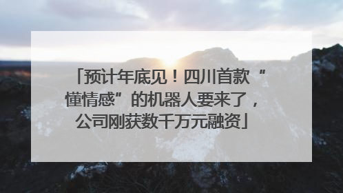 预计年底见！四川首款“懂情感”的机器人要来了，公司刚获数千万元融资