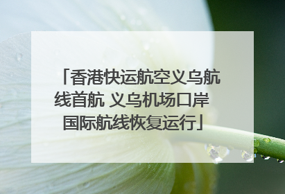 香港快运航空义乌航线首航 义乌机场口岸国际航线恢复运行