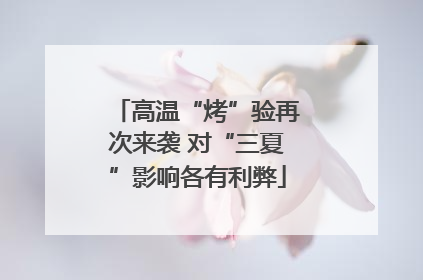 高温“烤”验再次来袭 对“三夏”影响各有利弊